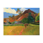 Mountains in Tahiti Gauguin painting warm colourfu postcards
