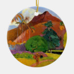 Mountains in Tahiti - Paul Gauguin Christmas Ornaments