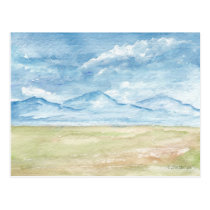 Mountains in watercolor postcards