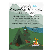 Mountainscape Camping Personalized Announcement