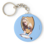 Mounted Gal with a Fish Basic Round Keychain