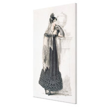 Mourning dress, fashion plate from Ackermann's Rep Stretched Canvas Prints