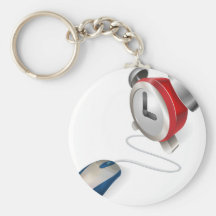 Mouse and  alarm clock concept key chain
