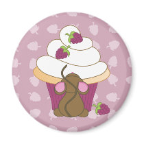 Mouse and Cupcake Fridge Magnets