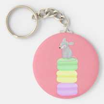 mouse and macarons keychain