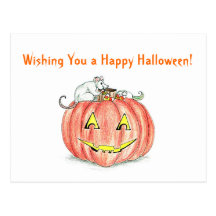 Mouse and Pumpkin Postcard