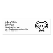 Mouse head face business card