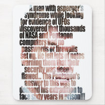 mouse mat in support of Gary McKinnon UFO hacker