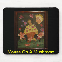 Mouse On A Mushroom Mouse Pad