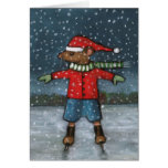 Mouse on Skates: Snow: Happy Birthday Super Star! Greeting Card