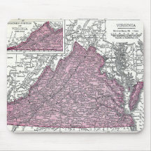 Mouse pad:   Map of Virginia, 1921