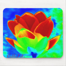 Mouse Pad - Pop Art Lily-RedBlue