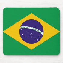 Mouse pad with Flag of Brazil