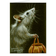 Mouse with Pumpkin Basket HalloweenCard