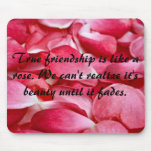 Mousemat Horizontal - Rose Petal Frienship Quote mousepads
