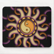 Mousemat, Yin Yang Sun, Purple, Orange, Yellow