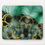 Mousepad Abstract Art Metal Gold Teal Glass 3