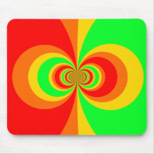 Mousepad Abstract Red Orange Green owl