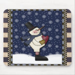 Mousepad - Big Heart Christmas Snowman