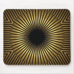 Mousepad Black & Gold Multi Stripe Circle