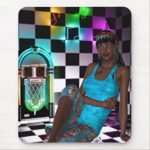 Mousepad Fantasy Art Juke Box Music Girl