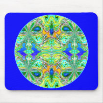 Mousepad: "Green Butterflies with Blue Gemstones"