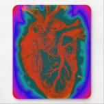 Mousepad mit anatomischen Herz im Batik-Look
