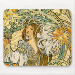 Mousepad:  Mucha - Language of Flowers