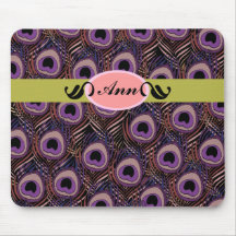 Mousepad personalised peacock print