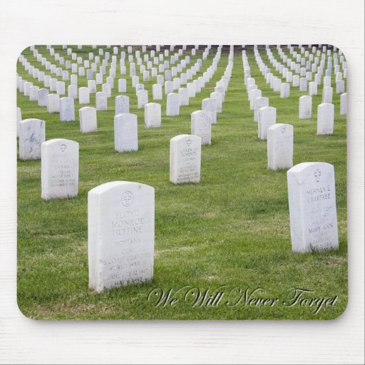 Mousepad with "we will never forget" with shadow