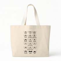 Moustache Chart Tote Bags