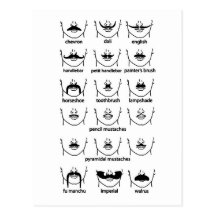 Moustache Chart Post Cards
