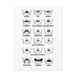 Moustache Chart postcards