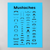 Moustache Chart Poster  Funny Gift