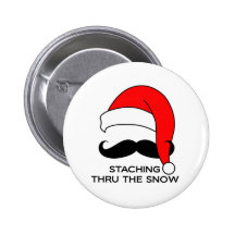 Moustache Christmas - Staching thru the snow Buttons