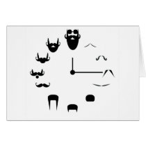 Moustache Clockface Greeting Card