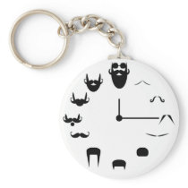Moustache Clockface Keychain