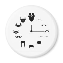 Moustache Clockface Fridge Magnets