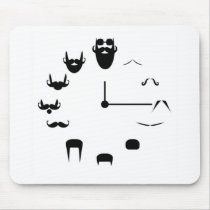 Moustache Clockface Mouse Pads
