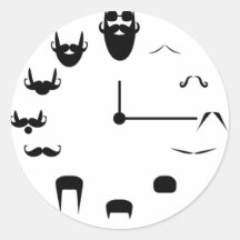 Moustache Clockface Stickers