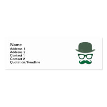 Moustache, Derby and Eye Glasses Business Card Templates