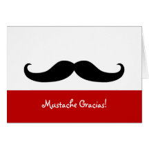 Moustache Gracias Blank Note Card
