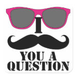 Moustache Humor with Pink Sunglasses Stickers