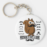 moustache is not a crime keychain