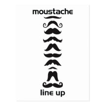 Moustache Line Up Postcard