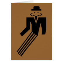 Moustache Man - Art Deco Greeting Card