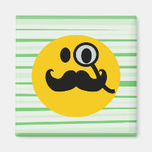 Moustache monocle Smiley Fridge Magnets