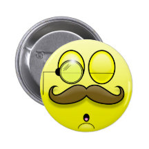 Moustache & Monocle Smilie Button