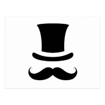 Moustache / Moustache Top Hat Postcards
