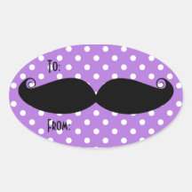 Moustache Oval Stickers